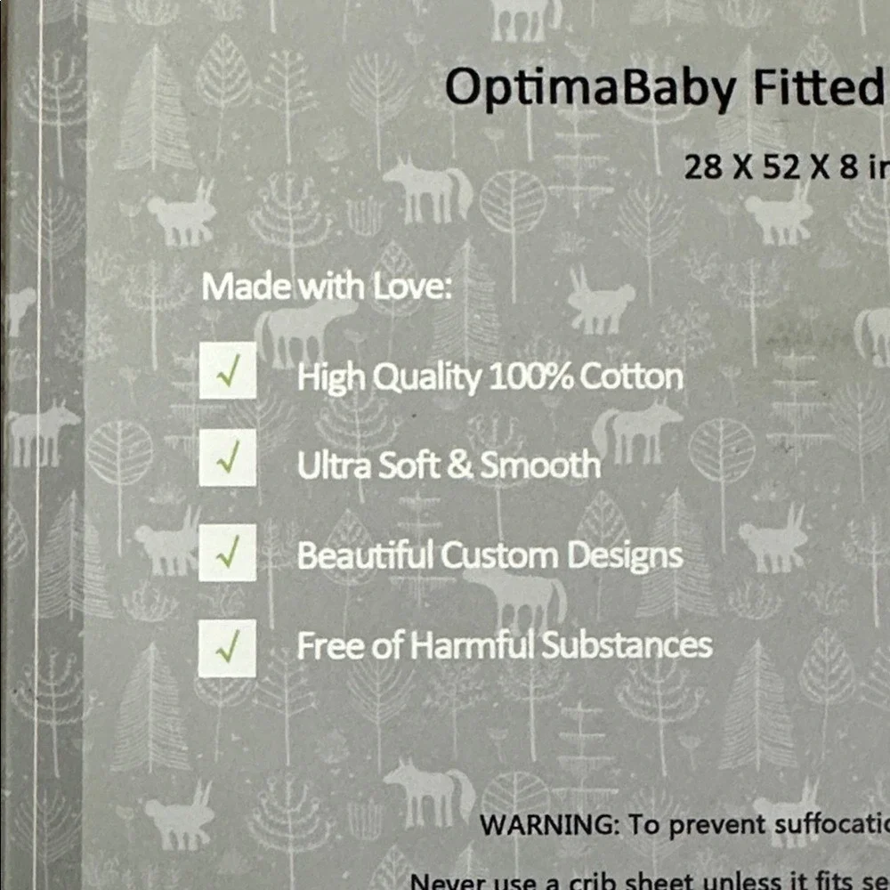 Optima Baby 2 Pack Fitted Soft Cotton Fitted Crib Sheets Green White‎